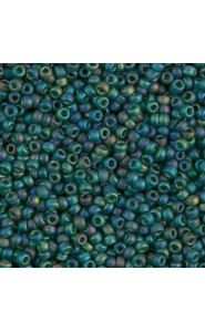 Miyuki rocailles Perlen 11/0 - Matted transparent dark emerald ab 11-156FR